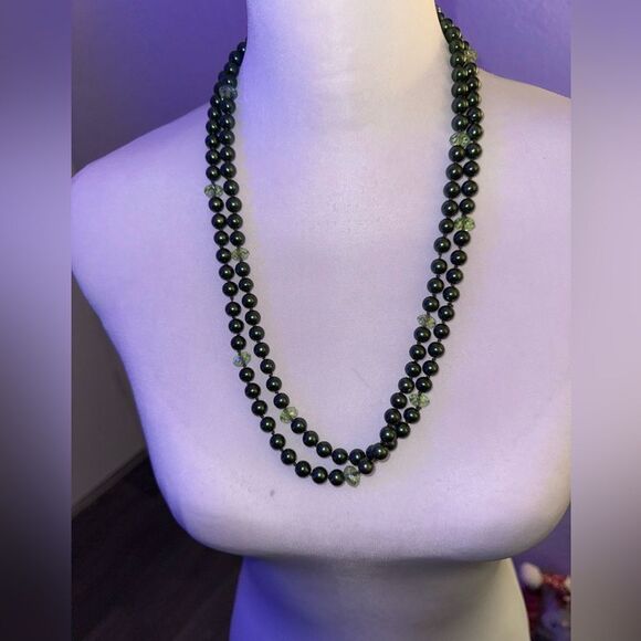 Gorgeous green pearl necklace - Picture 3 of 7